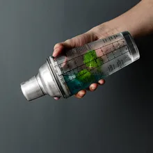 Стеклянный шейкер для коктейлей со шкалой Снежная граммовая чашка прозрачный ручной шейкер молочный чай сок Бар Инструмент