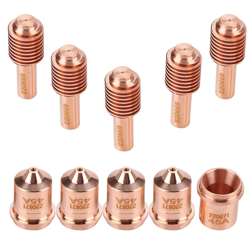 

20 Pcs (Nozzle 220671+ Electrode 220669 ) 45A Consumables for Plasma Cutting Machine, T45V/T45M Torch/Tool (PMX45)