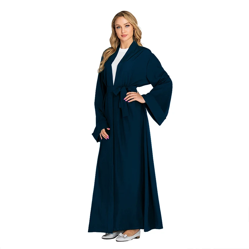 Кимоно Макси с длинным рукавом платье Открытое платье Дубая исламский, мусульманский платье хиджаб Абая для женщин Caftan турецкий ислам ic одежда