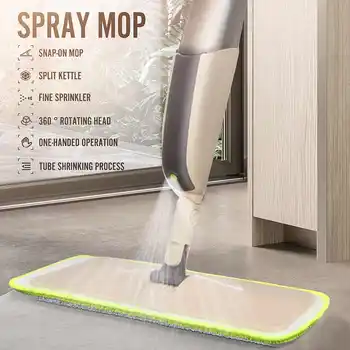 

Spray Mop 360 Degree Rotation Ultra-fine Carbon Fiber Cotton head For Home Kitchen Laminate Wood Ceramic Cleaning 300ML