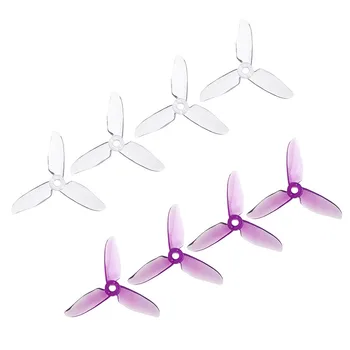 

4 Pairs X140HV FPV Racing Drone Spare Part T3056C 3x5.6x3 3-blade Propeller CW CCW Purple Transparent
