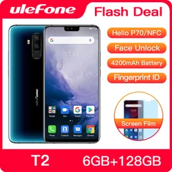 Перейти на Алиэкспресс и купить ulefone t2 smartphone android 9.0 dual 4g cell phone 6gb 128gb nfc octa-core helio p70 4200mah 6.7дюйм. fhd+ mobile phone android