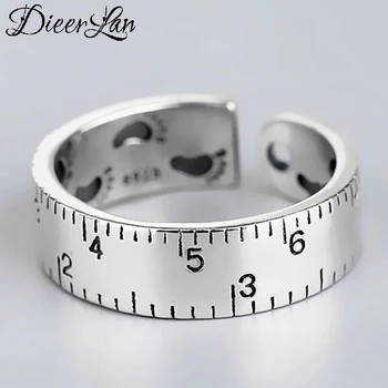 

Boho Vintage 925 Sterling Silver Ruler Rings For Women Wedding Band Men Finger Rings Female Bohemian Jewelry Gifts