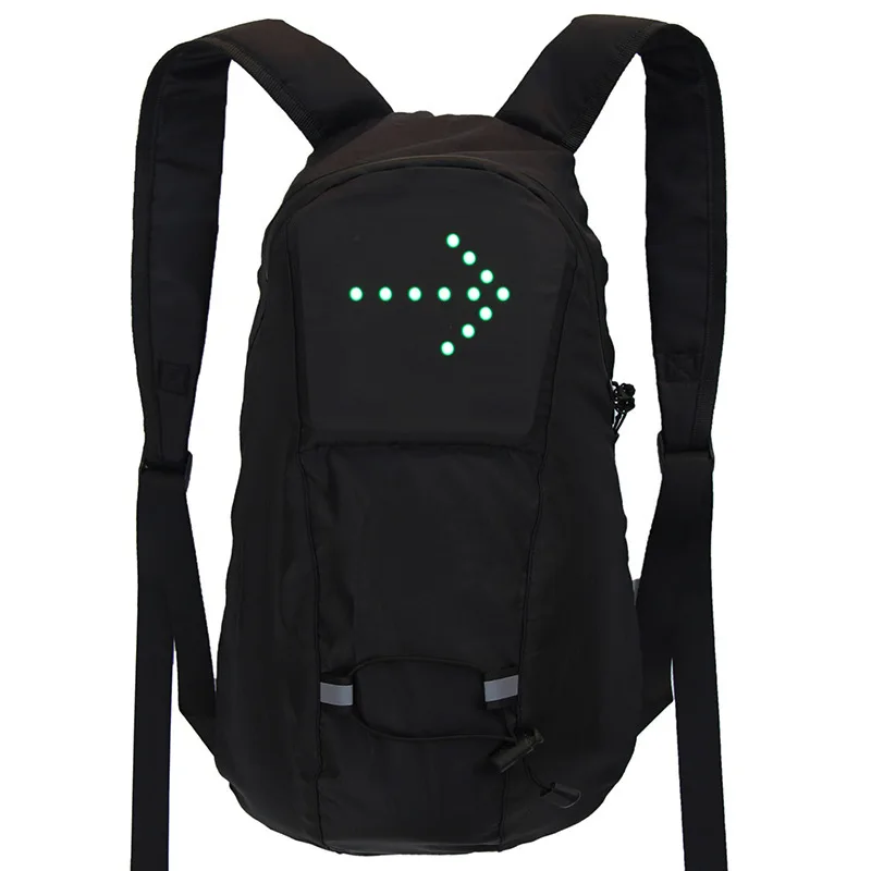 Bicycle-Bag Backpack Hiking Safety-Bag Waterproof 15L Outdoor Remote-Control Led-Turn-Signal-Light