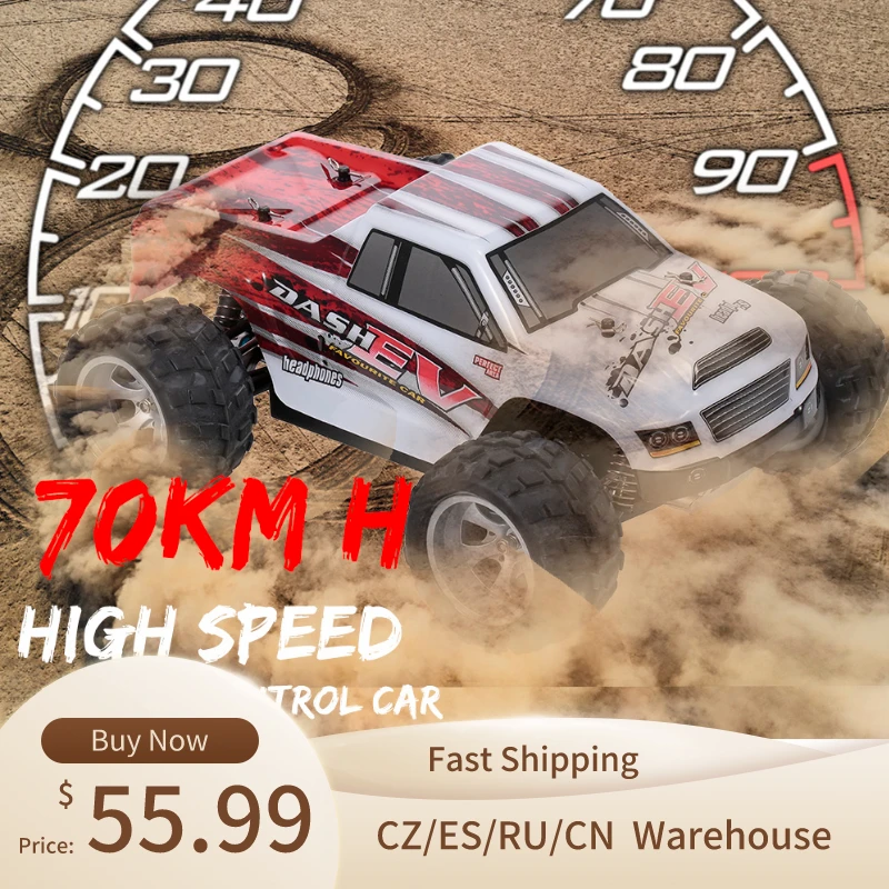 WLtoys A979-B 2 4G 1/18 Радиоуправляемый автомобиль 4WD 70 км/ч высокоскоростные