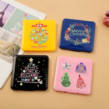 

NEW Saves masks box Mask Storage Case Portable Squre Face Masks Container Safe Disposable Christmas Cartoon Students Organizer