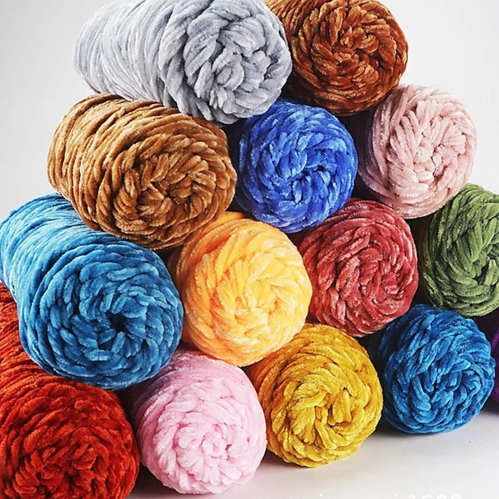 Hilo de chenilla para tejer en invierno, tejido suave para suéter, bufanda, hilo de algodón mezclado, ganchillo 4-5MM, artesanía para tejer a mano DIY, 100 g/rollo - AliExpress Hogar y jardín