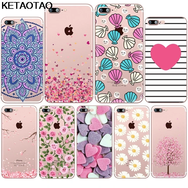 KETAOTAO Love Cherry Blossoms Rose Flowers чехол для телефона s для iPhone 4S 5C 5S 6S 7 8 Plus X Чехол кристально чистый мягкий TPU чехол s