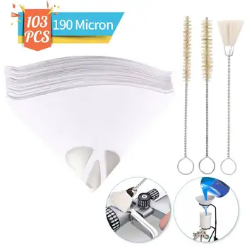 

100Pcs Car Coating Filter Paint Funnel Tool Paper Paint Strainers Industrial Coating Filtration Conical Mesh Filter With 3 Brush