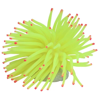 

Artificial coral Green Fluorescent 9 cm Plastic Aquarium Decoration