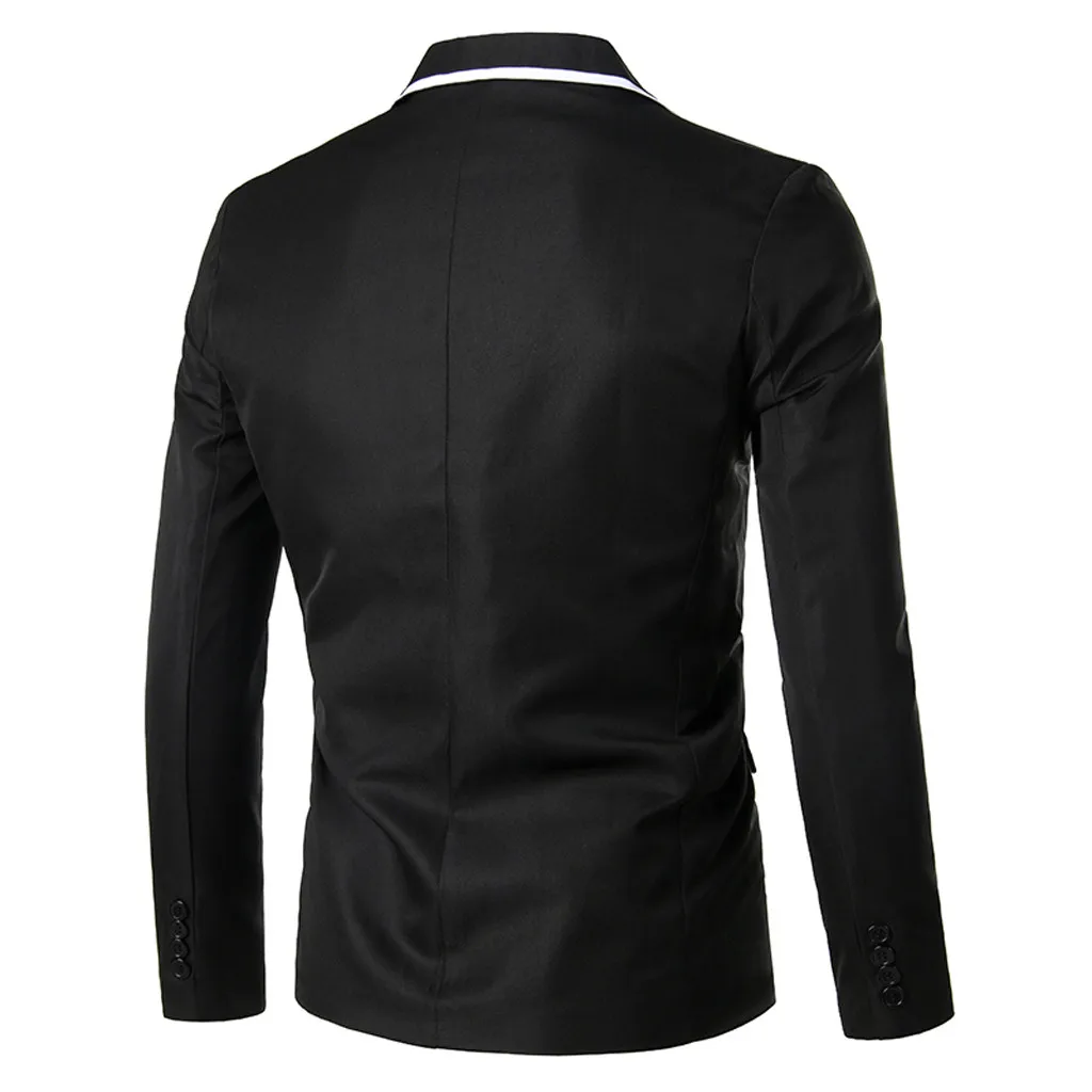 Блейзер Masculino Homme Slim Fit для мужчин стильный Повседневный однотонный Блейзер Бизнес Свадебная вечеринка верхняя одежда пальто костюм топы