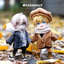 Vêtements de poupée Ob11, manteau en laine d'hiver, écharpe, chapeau, costume, maison de poupée 16cm, BJD GSC Obitsiu 11, accessoire universel, 1/12
