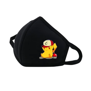 

Game Pikachu Mouth Face Mask woman man Printed Dustproof Breathable Winter Warm Thicken Mouth Mask