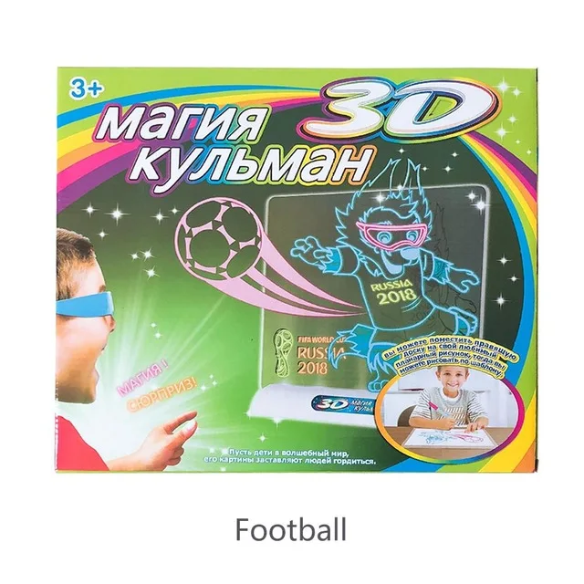 Football 3D доска для рисования с игрушками креативная волшебная доска красочная ручка для рисования планшет каракули эскиз живопись светящиеся Развивающие игрушки для рисования - Цвет: Football