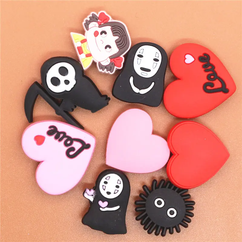 Novel Single Sale Spirited&Away Shoe Charms Accessories Cute No Face man Garden Shoe Decoration for croc jibz Kid's X-mas Gift