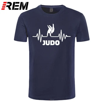 

REM Heartbeat Of Judo T-shirts Men Summer Fashion Short Sleeve T Shirt Cotton Funny Printed Tops Mens Tees Camisetas