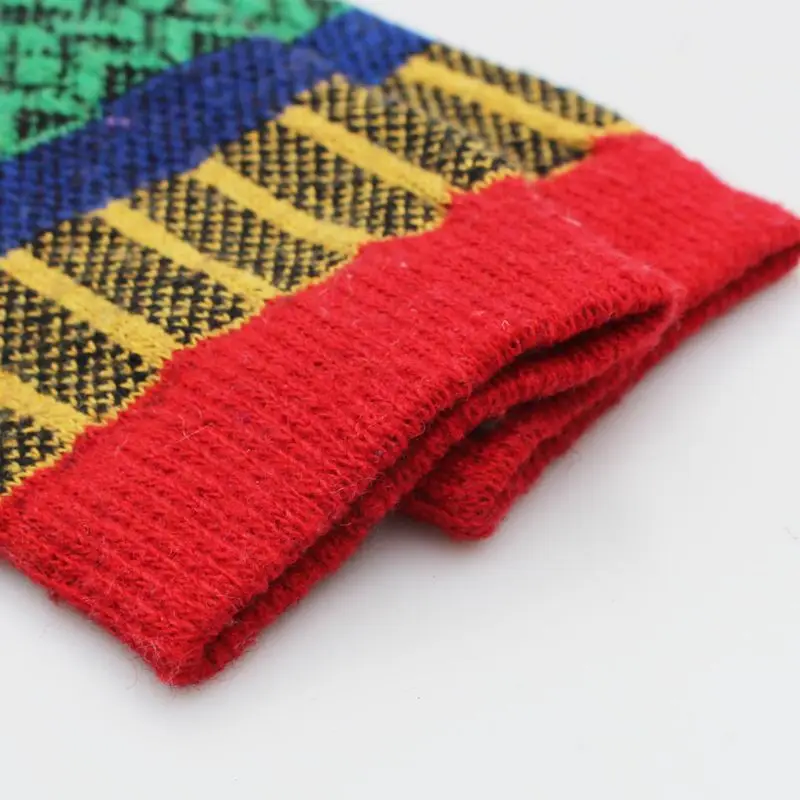 5 пар/набор Для женщин, теплые зимние носки, одежда из плотной шерсти Винтаж; зимние ботинки с геометрическим принтом удобные B0KD