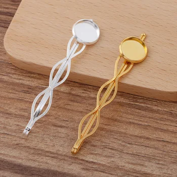 

20 PCS 70x9mm Hair Clip Settings Metal Barrettes DIY Hair Clips Blank Hairpin Base Fit 12mm Cabochon Cameo Blanks