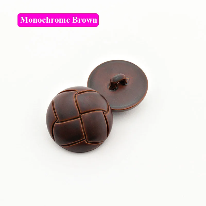 Новые 10 шт. круглые пряжки из искусственной кожи пластиковые пуговицы для одежды декоративные Швейные аксессуары - Цвет: Brown 1