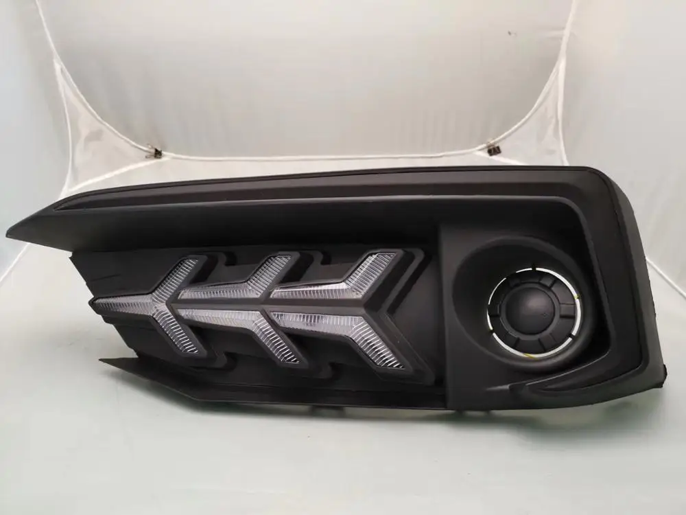 Type D 1 пара светодиодный DRL для Honda Civic седан с движущимся сигналом светодиодный противотуманный фонарь крышка дневного света с отверстием противотуманной фары - Цвет: Type D