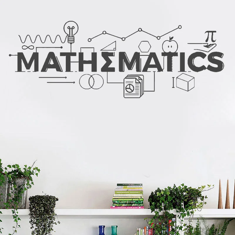Mathematics Wall Decal Math Classroom Decor School Vinyl Sticker Gift Education Quote Sign Science Motivational Poster SK63