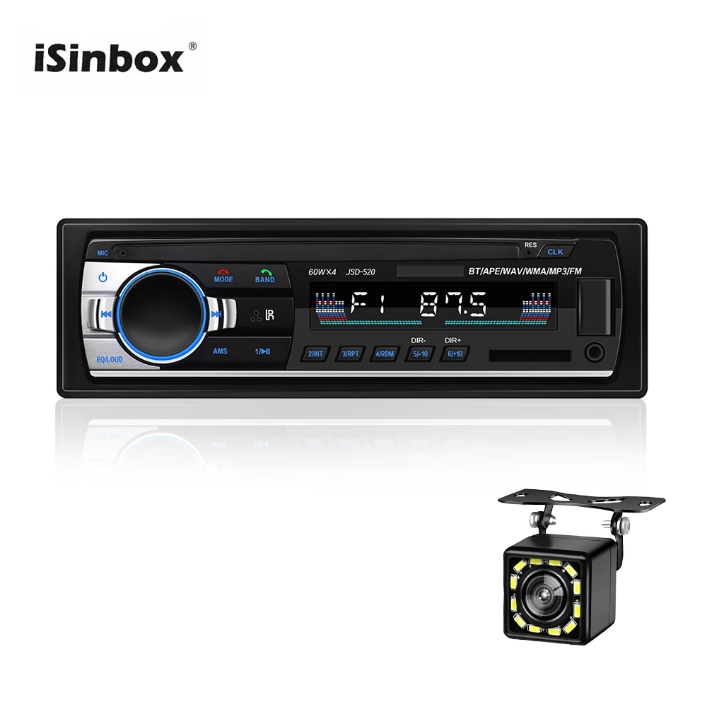 

ISINBOX 1 Din Auto Radio Car Stereo Bluetooth Multimedia Player AUX USB FM SD Card 12V Car Audio Radios Para Auto jsd520 1din