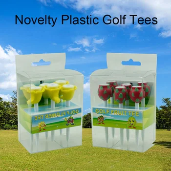 CRESTGOLF 참신한 플라스틱 골프 티, 꽃과 과일 모양의 종류, 골퍼를 위한 최고의 선물, 골프 액세서리, 3-1/4 인치 (83mm), 6 개