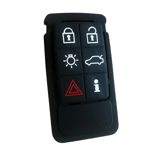 5/6 кнопки дистанционного ключа резиновый коврик Замена Fob подходит для Volvo S60 S80 XC70 XC90 Автомобильный Черный пульт дистанционного ключа чехол авто аксессуары - Название цвета: 6 Buttons