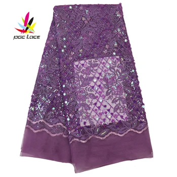 

2020 high Quality French Mesh Fabrics With Sequins Nigerian Net Tulle Mesh Lace Fabrics Sequins Lace for Wedding Party AMY3002B