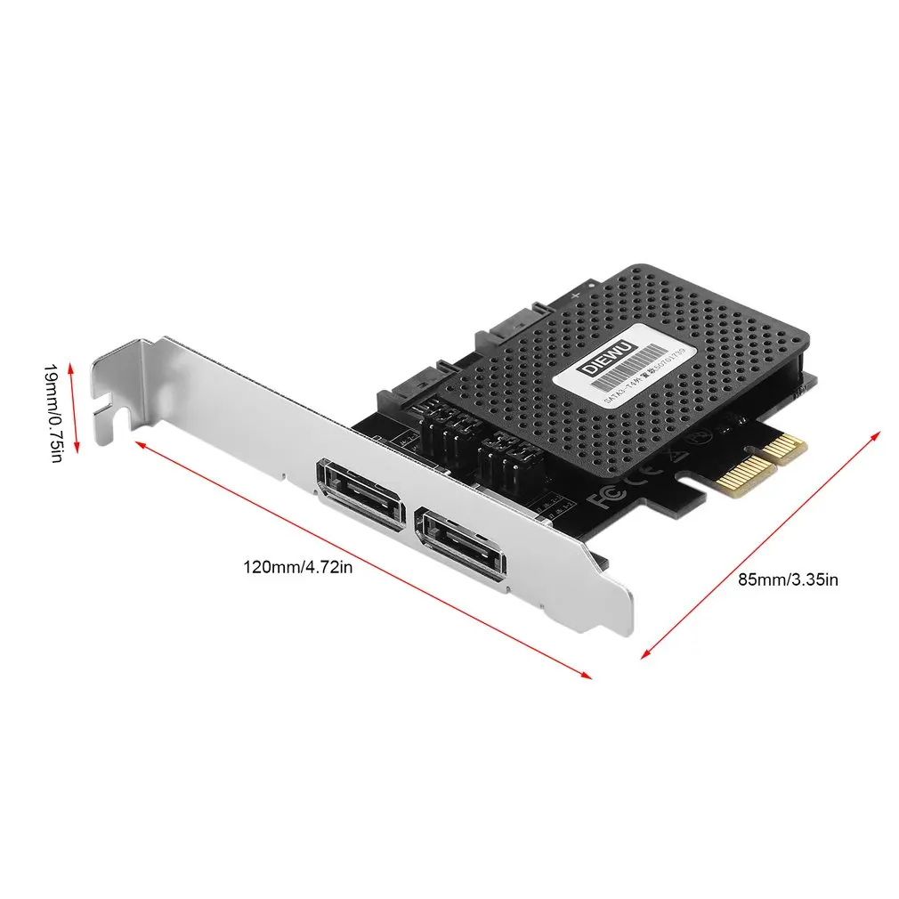 DIEWU захват IPQ и I/O PCI-E к ESATA3.0 адаптер расширения активированный SSD твердотельный жесткий диск мульти контроллер ввода/вывода