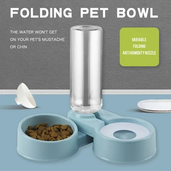 

Pet Dog Cat Bowl Automatic Drinking Water Feeder Food Dispenser Foldable Leak-proof Pet Double Bowls for Cats Feeding Supplies