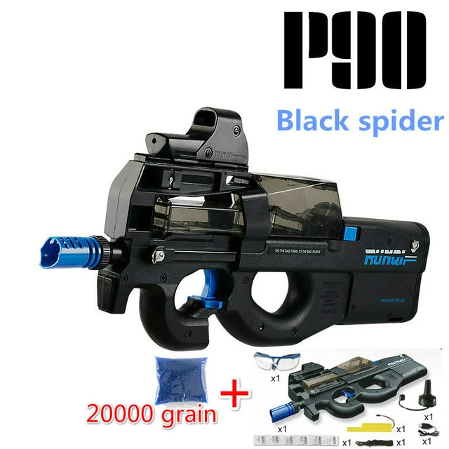 Black -20000pcs- P90 электрический игрушечный водный пистолет пуля всплески пистолет граффити издание живой CS штурмовой Бекас оружие открытый пистолет игрушки - Цвет: Black -20000pcs-