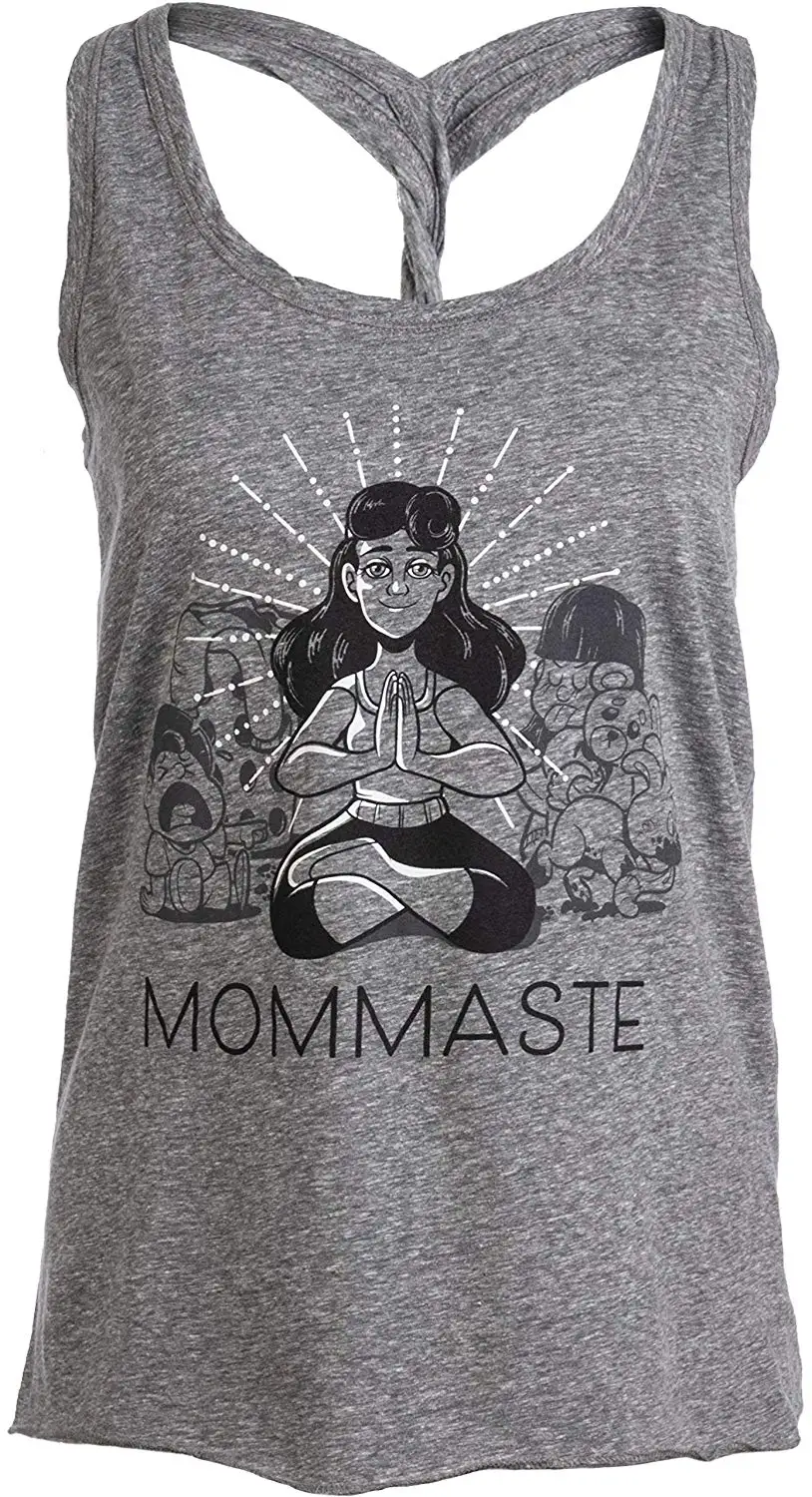 Momaste | Милая забавная майка для йоги Mommy Life Namaste тренировок женщин унисекс мужчин