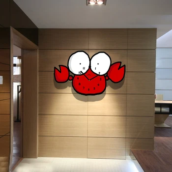 

CHILDREN'S Room Little Crab Cartoon Wall Clock Living Room Cool Fashion Household Pocket Watch Modern Creative Mute Clock