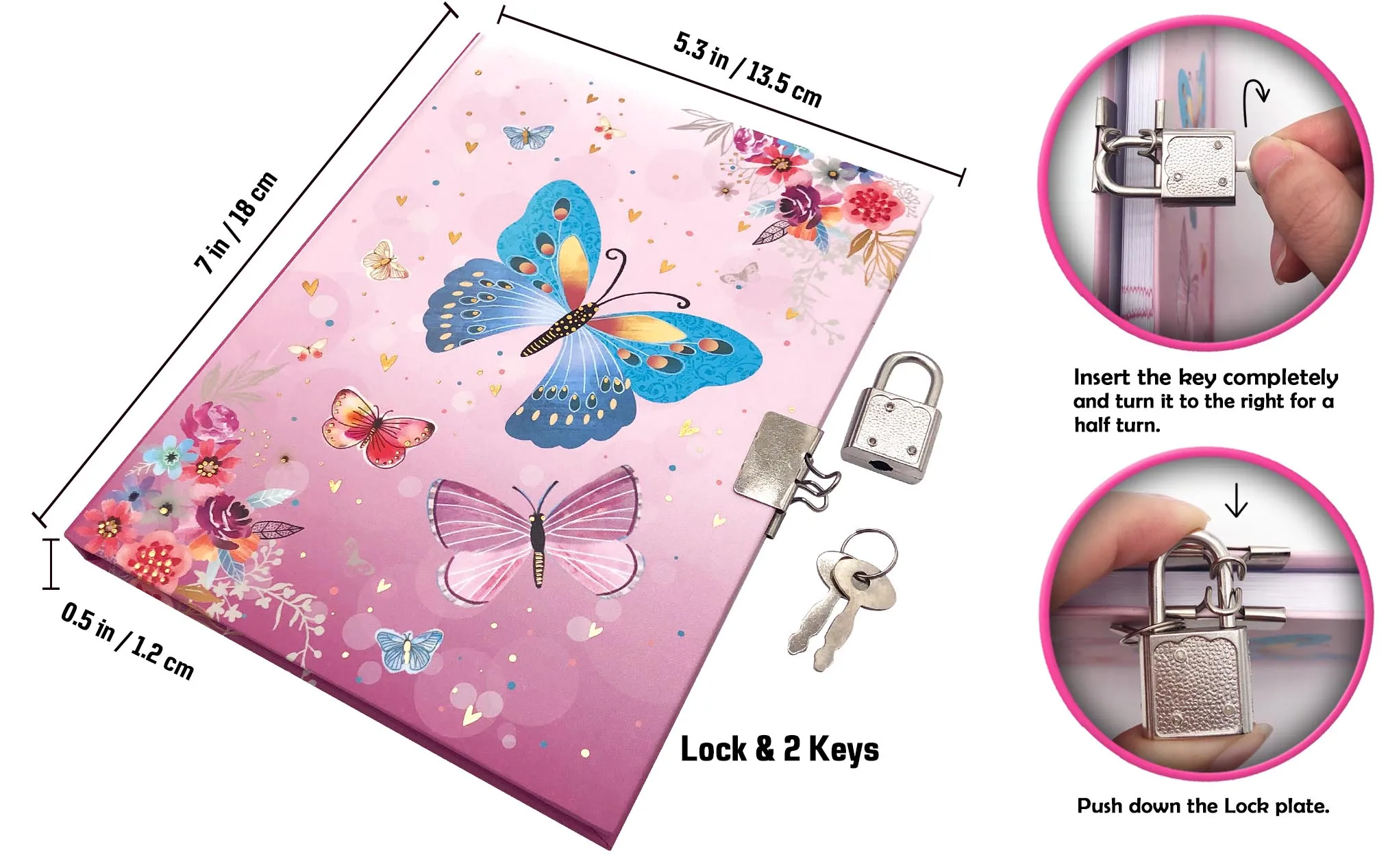 Girls Diary With Lock And Key For Girls Secret Kids Journals For Girls Pink  Heart Locking Journal Faux Leather G