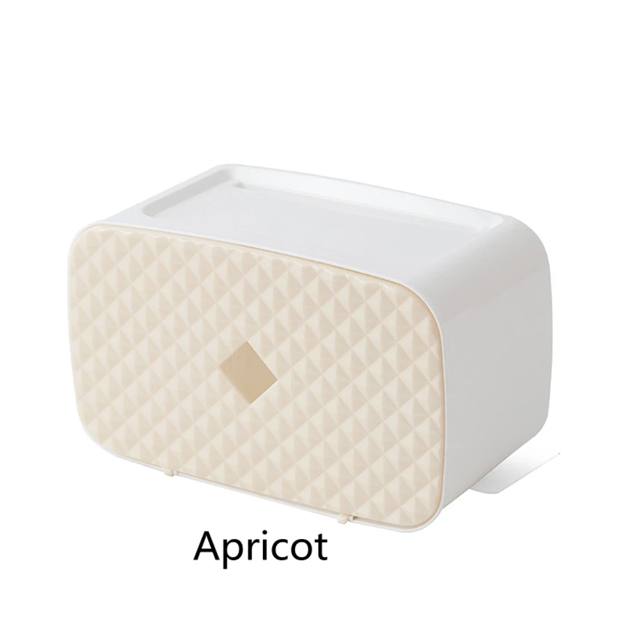 Apricot Держатель для туалетной бумаги, водонепроницаемая коробка для салфеток, пластиковый держатель для туалетной бумаги, настенный органайзер для ванной комнаты, коробка для хранения салфеток, диспенсер - Цвет: Apricot