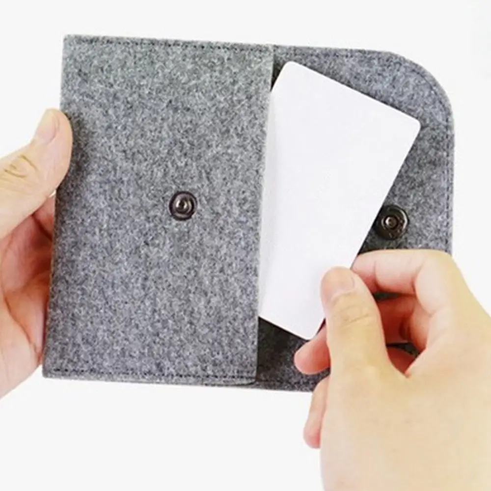 

1PC Thin Wallet Solid Square Felt Mini Coin Purse Small Bag Mini Wallet Girl Change Purse Bag Business Card Holder