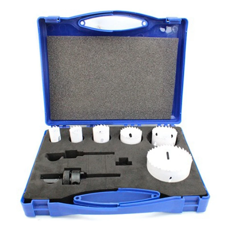 

9 Pieces / Set M42 Metal 22-68mm Powerful Drill Cutting Kit Drilling Tools Bimetal Woodworking Cylindrical Hole Saw HSS Accessor