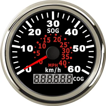 

60KMH GPS Speedometer For Motorcycle Auto Truck Marine Boat 85mm Waterproof Odometer Gauge With red Backlight 12V/24V