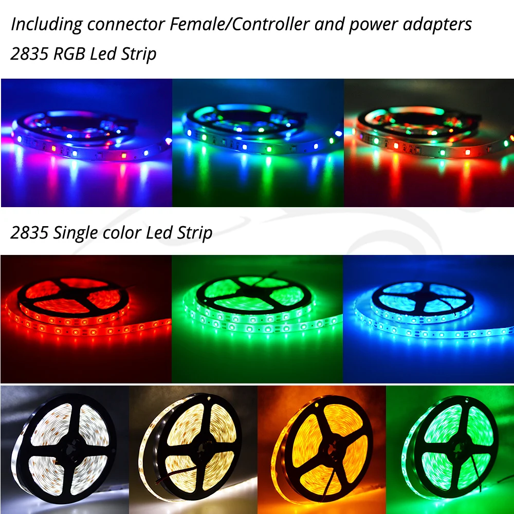5 м 5050 2835 300Led Водонепроницаемый цветных (RGB) светодиодных лент Гибкий Настольный