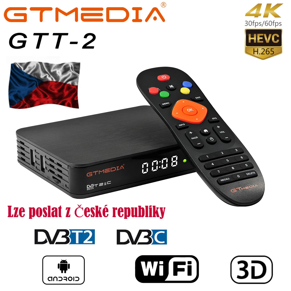 GTMEDIA GTT2 DVB T2/C android ТВ контейнер под элемент питания 2g + 8g 1080p dvb t2 сигнала Испания freesat