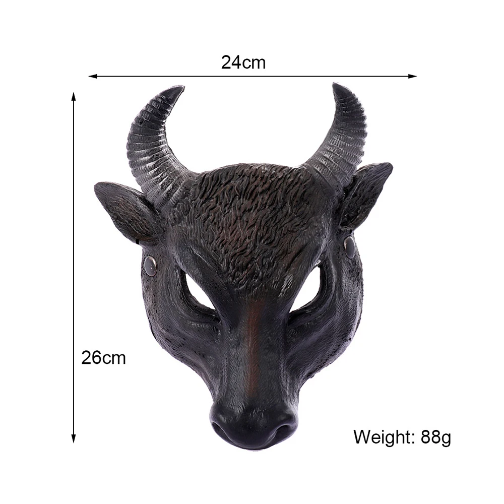 Halloween Carnival Face Shield Animal Buffalo Bull Head Mask Party Half Face PU Foam 3D Realistic Cosplay Costumes Festival