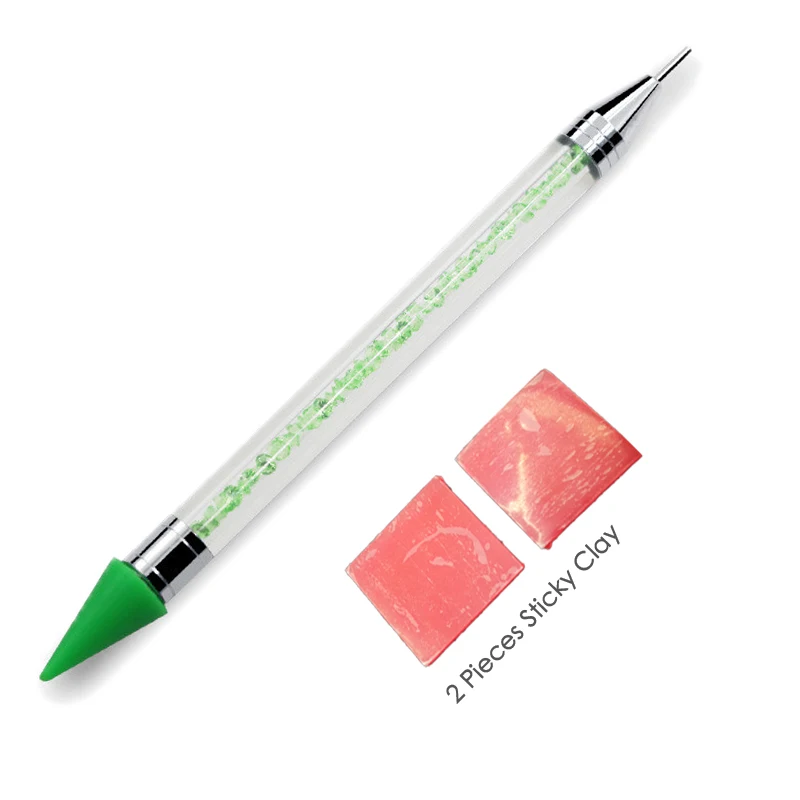 1set/lot quality Crystal Pen picking up Rhinestones Gems Sticky Wax Pencil DIY Tools for Nail art Cloth Diamond Picker Painting 