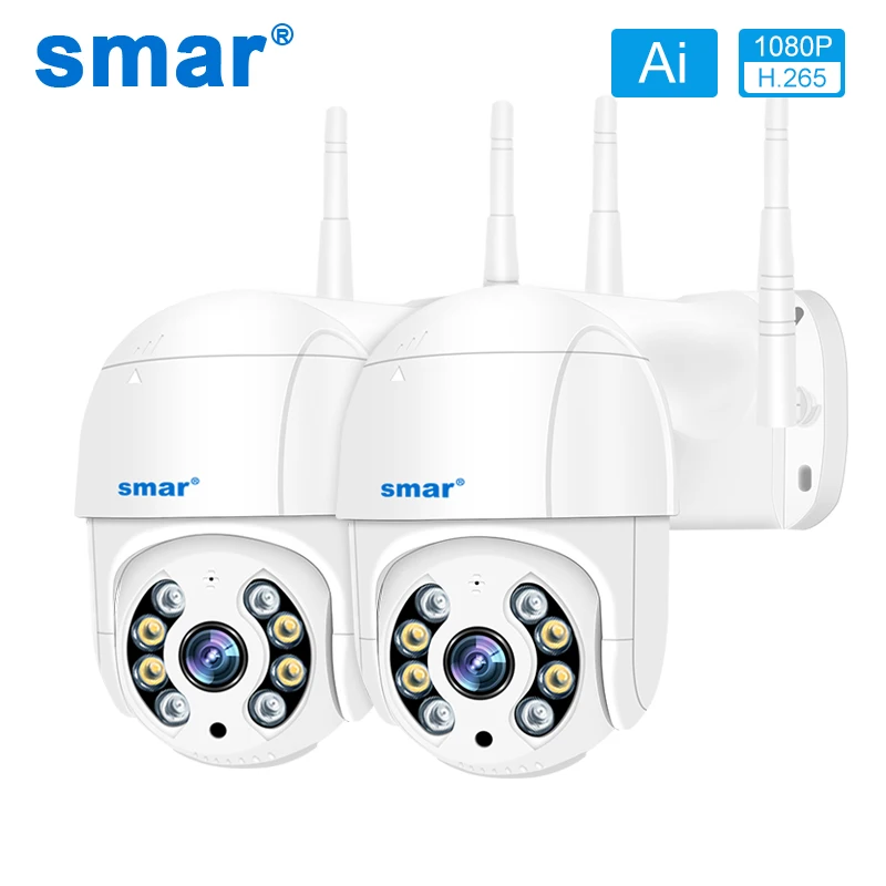 Smar 2 unids/lote 1080P 3MP 5MP PTZ al aire libre de la cámara IP inalámbrica 4X Zoom Digital velocidad WiFi CCTV de seguridad Ai humanoide de detección