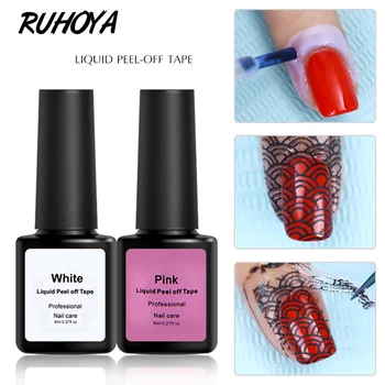 

Ruhoya 8ml Antifreezing Peel Off Liquid Nail Latex Protection Finger Skin Manicure Nail Art Care Tape Cream Cuticle Guard