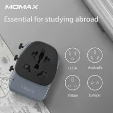 Зарядное устройство MOMAX 1-World elite PD global для путешествий, 4 вида штекеров, универсальное зарядное устройство type-C PD 18 Вт, быстрая зарядка, компактный светильник