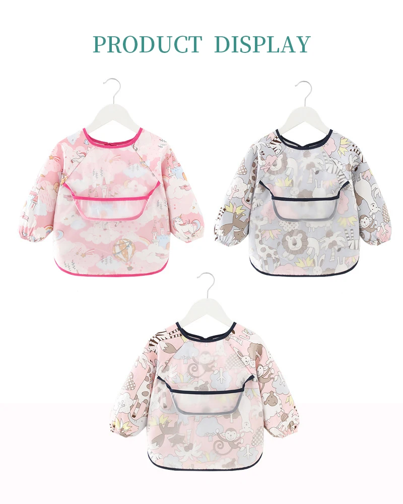 cheap baby accessories	 Newest Arrival Baby Kids Bibs Toddler Long Sleeve Waterproof Art Smock Feeding Bib Apron Pocket Fit 0-3 Years Baby Bibs accessoriesbaby eating 