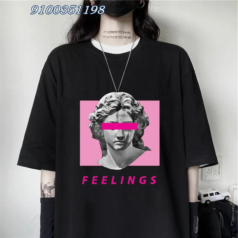 

Fashion Vaporwave Korean Style Oversized T-Shirt Women Hot sale Brand Top O-Neck Casual Clothes New Summer Short Sleeve T Shirt