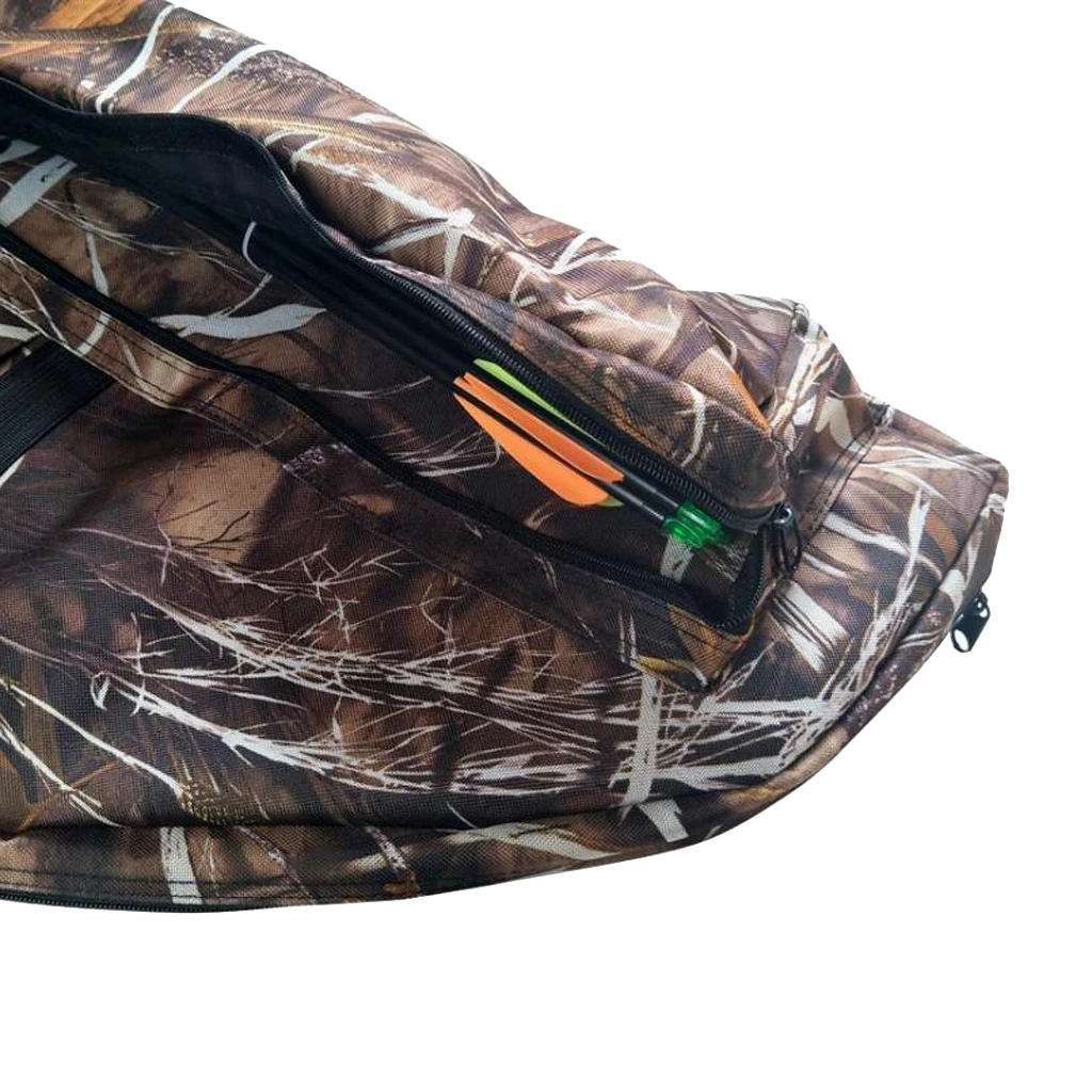 Ultra-light Archery Hunting Canvas Compound Bow Bag Holder Carry Case with Arrow Pocket Handle & Straps 45.3' x 17.7'