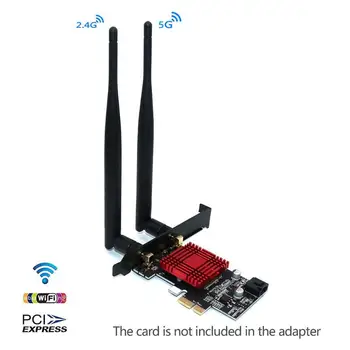 

ALLOYSEED Computer Add On Cards NGFF M.2 Key A to PCI-E X1 Adapter with Heat Sink for Intel 7265/8260/8265 not include WiFi card